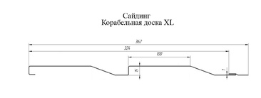 Чертеж сайдинга Корабельная доска XL