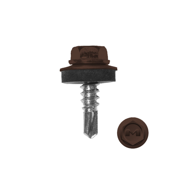 Саморез по металлу Daxmer 5,5х19 (250шт) сверло №3 RAL 8011